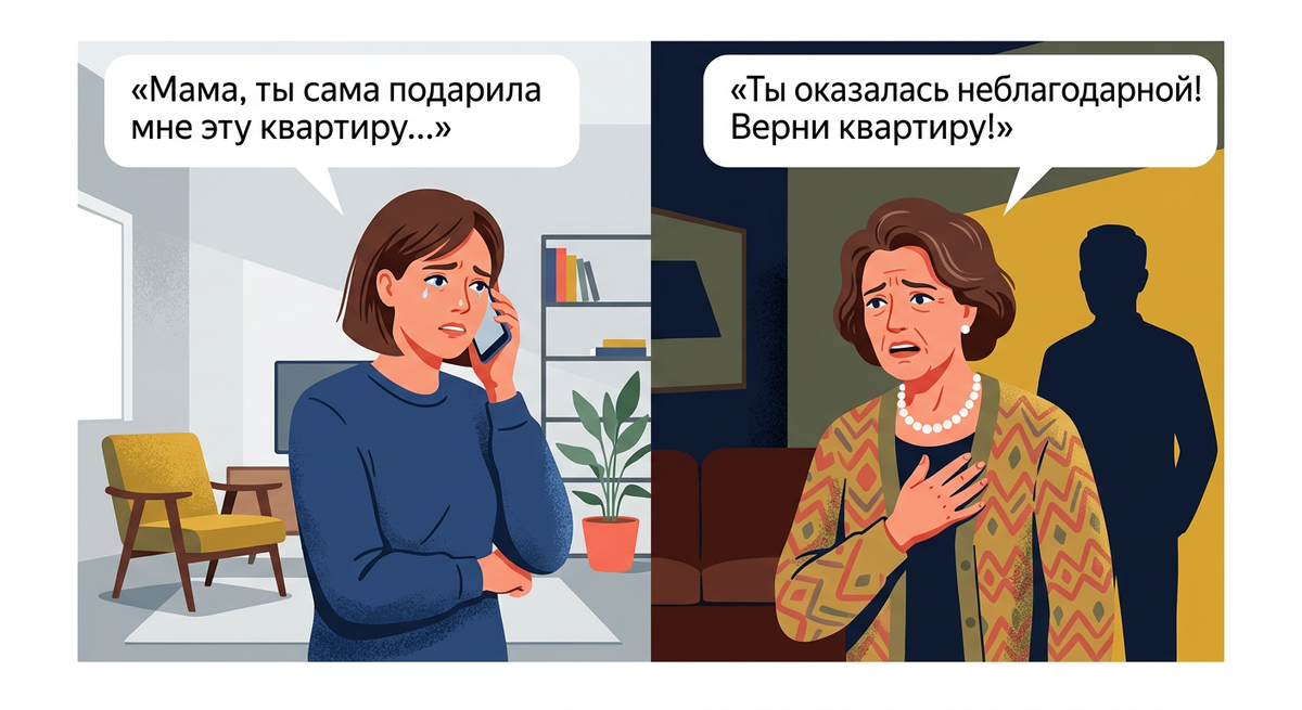 По закону квартира моя. Но мать плачет: "Неблагодарная дочь бросила родную мать". Кто прав?