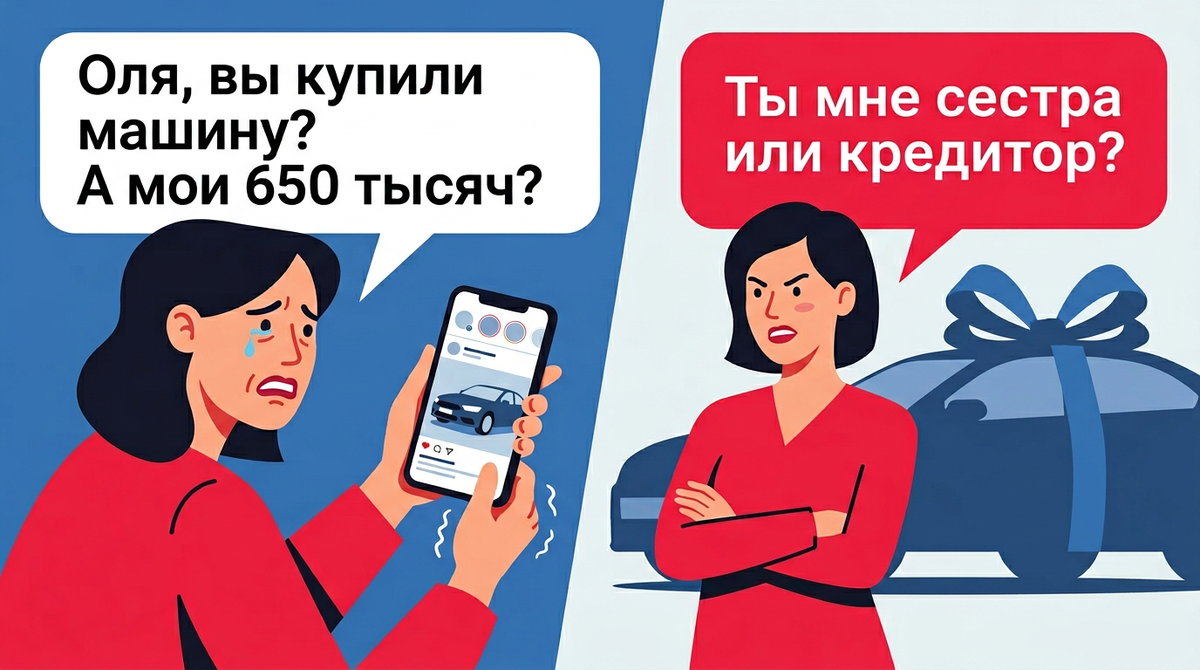 Я всего лишь попросила вернуть 850 тысяч, данные год назад, а сестра назвала меня бессердечной